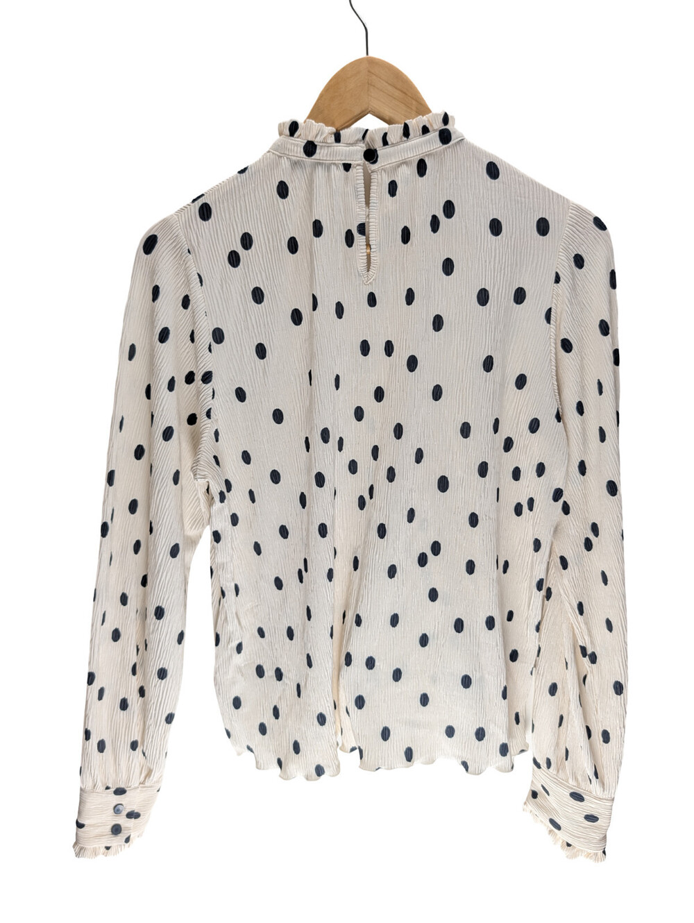 NWT Maison d’Amelie Paris Polka Dot Ruffle Blouse - Picture 3 of 5